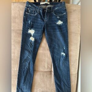 Abercrombie & Fitch Dark Blue Distressed Skinny Jeans